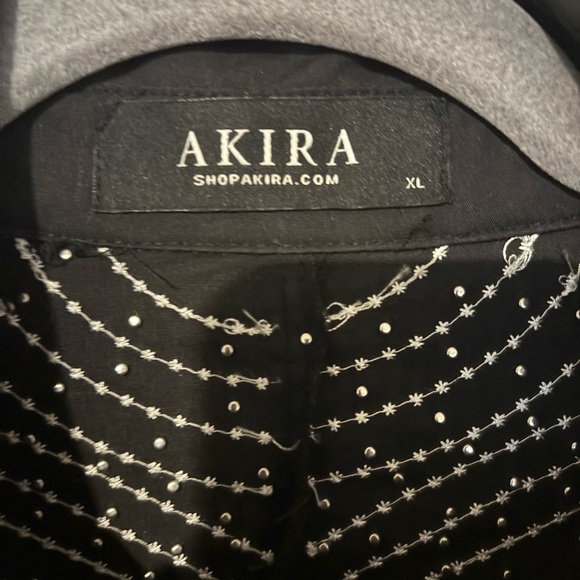 AKIRA Black and Silver Beaded Shirt - Picture 4 of 6